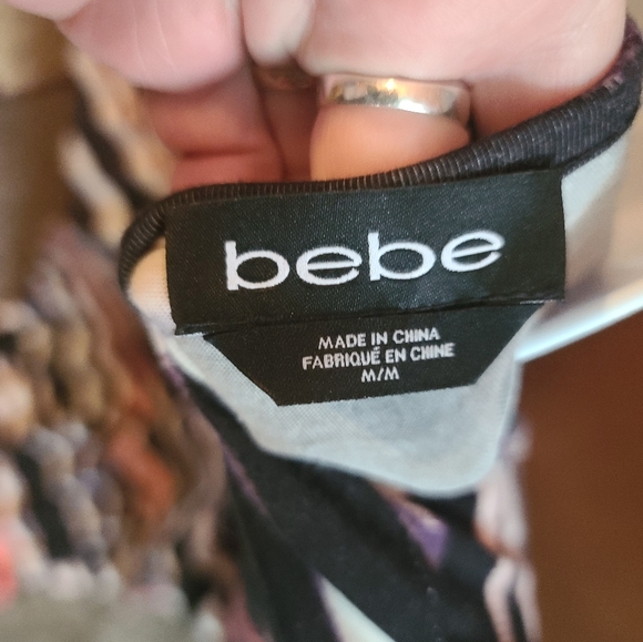 Bebe gorgeous tiger tye dye lace front zip back dress szM - Picture 6 of 6